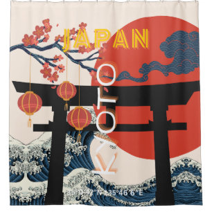 Kyoto Japan Reiskunst, Retro Reiskunst Douchegordijn