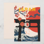 Kyoto Japan Reiskunst, Retro Reiskunst Feestdagenkaart (Voorkant / Achterkant)