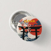 Kyoto Japan Reiskunst, Retro Reiskunst Ronde Button 3,2 Cm (Voorkant /achterkant)