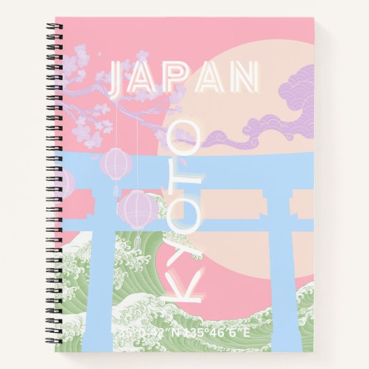 Kyoto Japan Reiskunst, Roze Pastel Reiskunst Notitieboek (Voorkant)