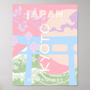 Kyoto Japan Reiskunst, Roze Pastel Reiskunst Poster