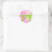 Kyoto Japan Reiskunst, Roze Reiskunst Ronde Sticker (Tas)