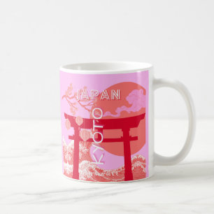 Kyoto Japan Reiskunst, Roze Retro Reiskunst Koffiemok