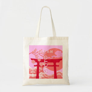 Kyoto Japan Reiskunst, Roze Retro Reiskunst Tote Bag