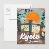 Kyoto Japan reisposter Briefkaart (Voorkant / Achterkant)