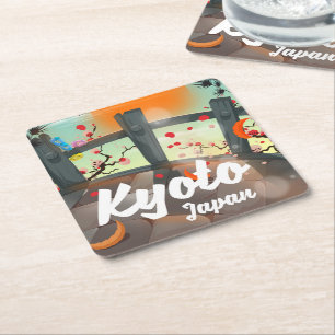 Kyoto Japan reisposter Kartonnen Onderzetters