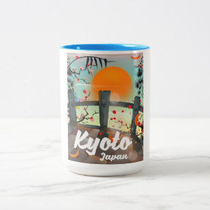 Kyoto Japan reisposter Tweekleurige Koffiemok
