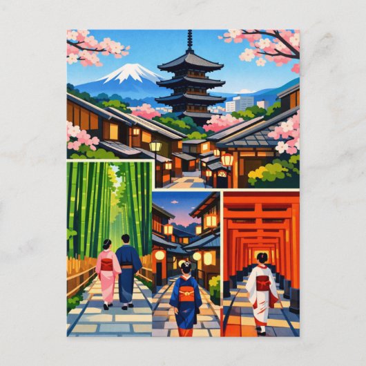 Kyoto Japan Reizen Briefkaart (Voorkant)