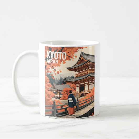 Kyoto Japan Reizen Herfst Tempel Gepersonaliseerd Koffiemok (Links)