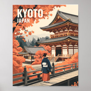 Kyoto Japan Reizen Herfst Tempel Gepersonaliseerd Poster
