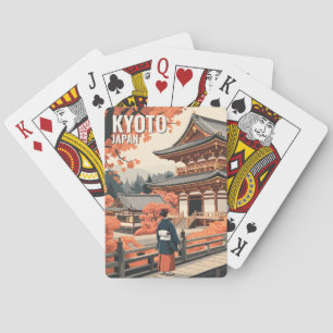 Kyoto Japan Reizen Herfst Tempel Retro Persoonlijk Pokerkaarten