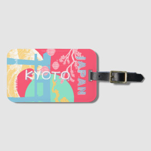 Kyoto Japan Retro Travel Art Bagagelabel