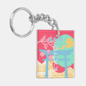Kyoto Japan Retro Travel Art Sleutelhanger (Voorkant Links)