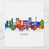 Kyoto Japan Skyline Wijn Etiket (Enkel label)