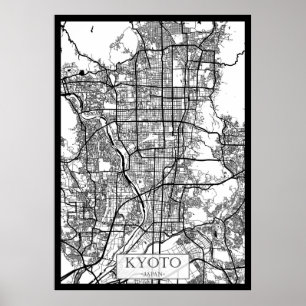 Kyoto Japan Stadkaart Poster