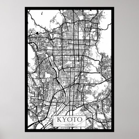 Kyoto Japan Stadkaart Poster (Voorkant)
