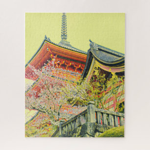 Kyoto Japan tempel Springtime-fotografie Legpuzzel