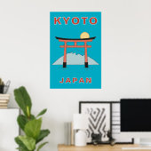 Kyoto Japan Torii Gate Art Minimalist Travel Poster (Thuiskantoor)