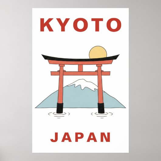 Kyoto Japan Torii Gate Art Minimalist Travel Poster (Voorkant)