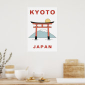 Kyoto Japan Torii Gate Art Minimalist Travel Poster (Keuken)