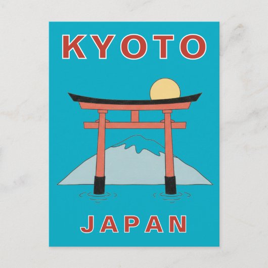 Kyoto Japan Torii Gate Minimalist Travel Briefkaart (Voorkant)