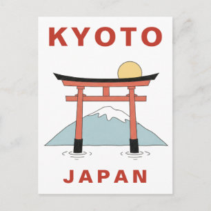 Kyoto Japan Torii-poort Minimalistisch Reis Briefkaart