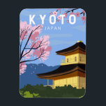 Kyoto Japan Travel  Art Magneet<br><div class="desc">Kunstontwerp Kyoto-vector. Het is beroemd om zijn talrijke klassieke boeddhistische tempels,  tuinen,  keizerpaleizen,  shinto-krimpen en traditionele houten huizen.</div>