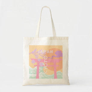 Kyoto Japan Travel Art, Oranje pastelkunst Tote Bag