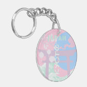 Kyoto Japan Travel Art, Pink Preppy Art Sleutelhanger (Voorkant Links)