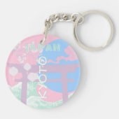Kyoto Japan Travel Art, Pink Preppy Art Sleutelhanger (Achterkant)