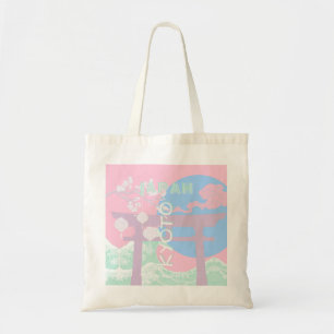Kyoto Japan Travel Art, Pink Preppy Art Tote Bag