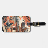 Kyoto Japan Travel Autumn Temple Retro Personalize Bagagelabel (Voorkant horizontaal)