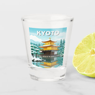 Kyoto Japan Travel Kinkakuji Golden Pavilion Shot Glas