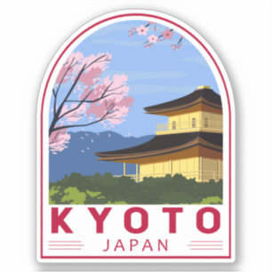Kyoto Japan Travel Retro Travel Embleem Sticker