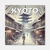 Kyoto Japan Travel Yasaka Shrine  Winter Magneet (Voorkant)