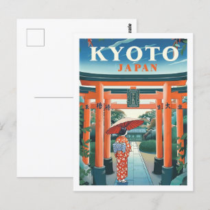 Kyoto Japan Vintage Beroemde Reisplaats Briefkaart