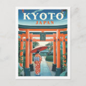 Kyoto Japan Vintage Beroemde Reisplaats Briefkaart (Voorkant)