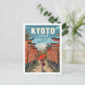 Kyoto Japan Vintage Beroemde Reisplaats Briefkaart (Staand voorkant)