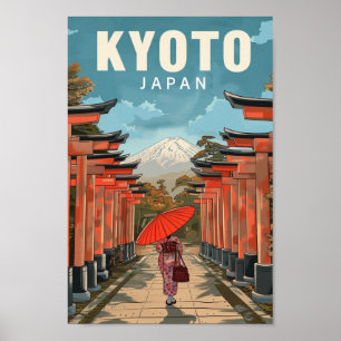 Kyoto Japan Vintage Beroemde Reisplaats Poster