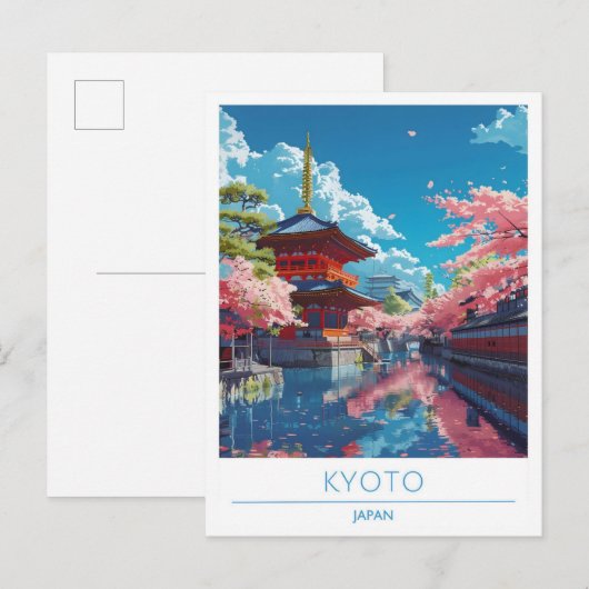 Kyoto Japan Vintage Travel Briefkaart (Voorkant / Achterkant)