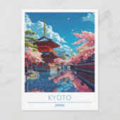 Kyoto Japan Vintage Travel Briefkaart (Voorkant)