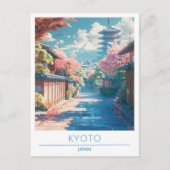 Kyoto Japan Vintage Travel Briefkaart (Voorkant)