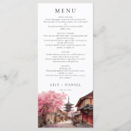 Kyoto Japan Watercolor Elegant Huwelijk Menu