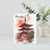 Kyoto Japan Waterverf Schilderreis Briefkaart (Staand voorkant)