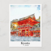 Kyoto Japan Waterverf Sketch Hand getekend Briefkaart (Voorkant)