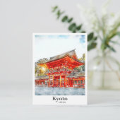 Kyoto Japan Waterverf Sketch Hand getekend Briefkaart (Staand voorkant)