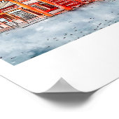 Kyoto Japan Waterverf Sketch Hand getekend Poster (Hoek)