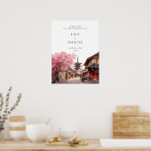 Kyoto Japan Wedding Welcome Sign Poster (Keuken)