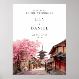 Kyoto Japan Wedding Welcome Sign Poster