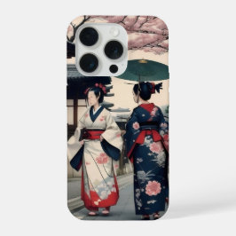 Kyoto Kimono Lente Wandeling iPhone Hoesje 15 Pro Case